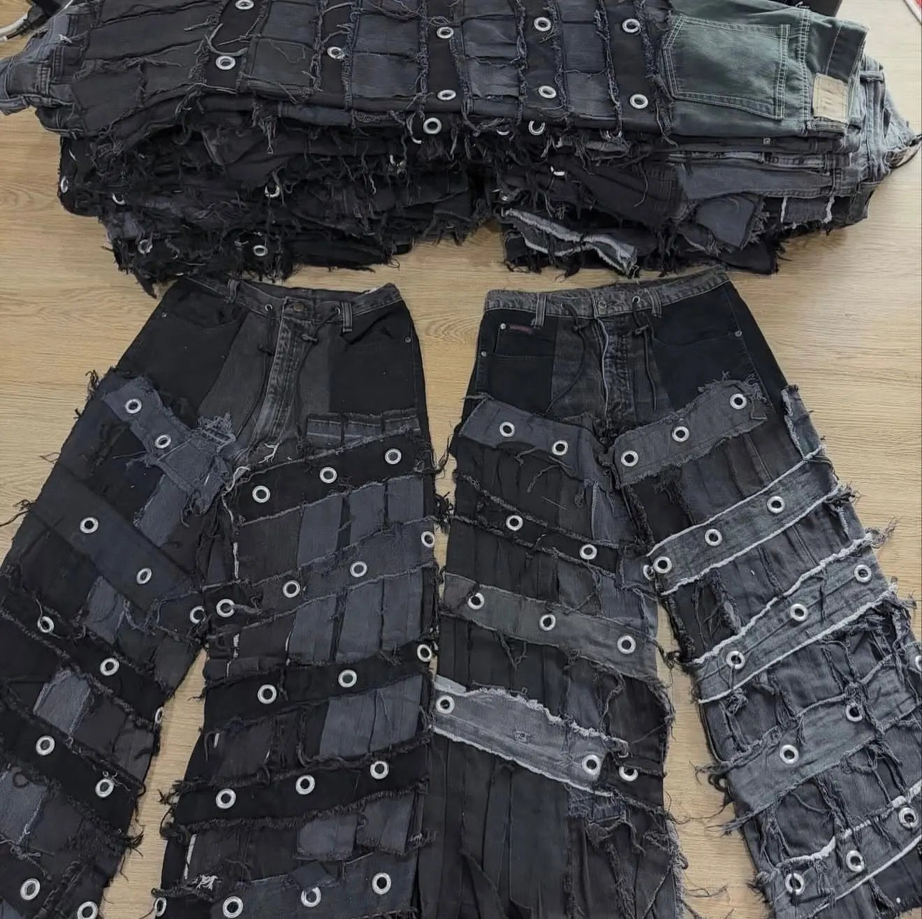 BAGGY JEAN UPCYCLÉ NOIR (X20)