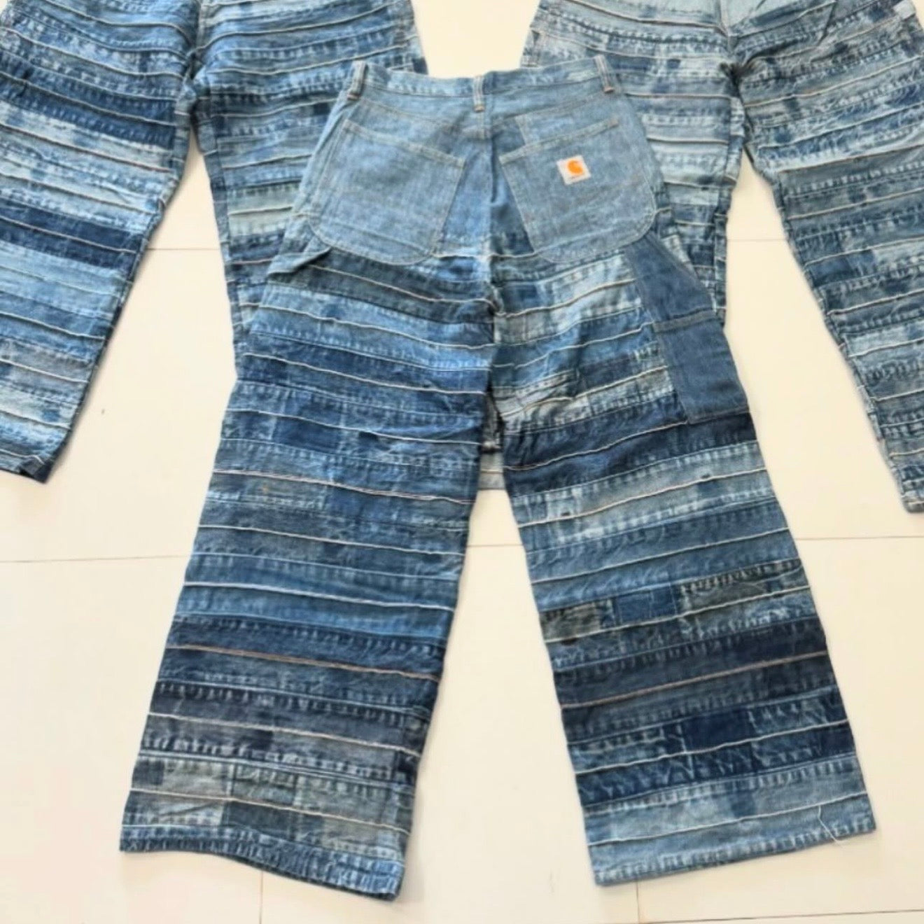 JEAN BAGGY MULTI WAIST UPCYCLÉ BLEU (X20)