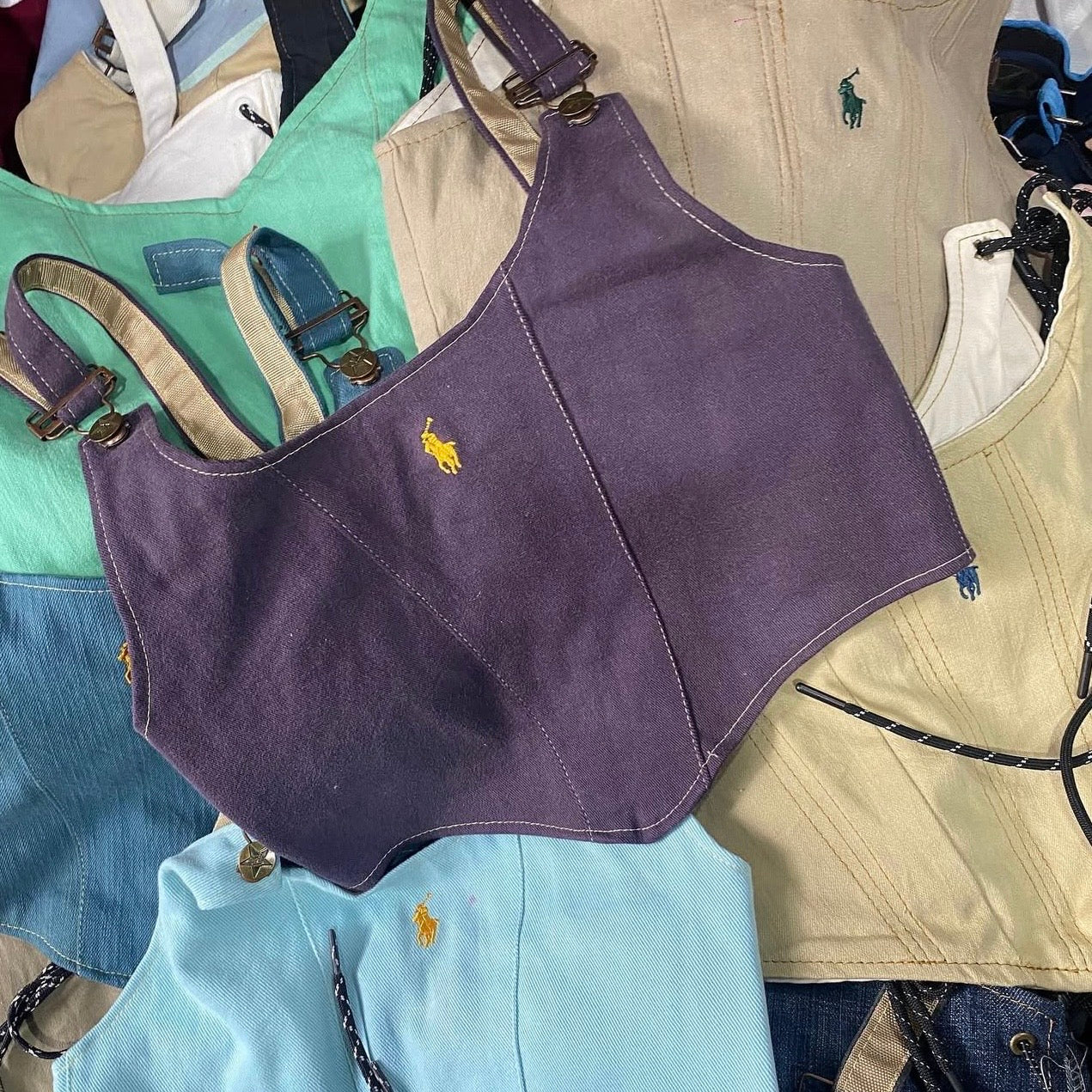 TOP RALPH LAUREN PLASTRON UPCYCLÉ (X20)