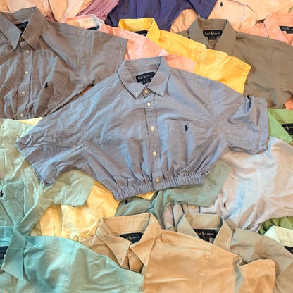 CHEMISE RALPH LAUREN CROP TOP UPCYCLÉ (X20)