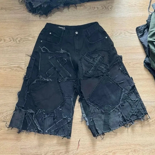 SHORT JORT JEAN UPCYCLÉ NOIR (X20)