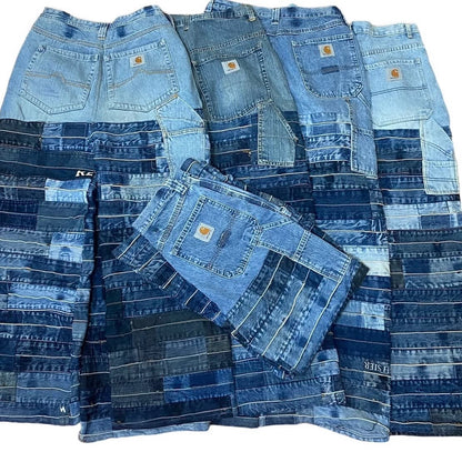 JEAN BAGGY MULTI WAIST UPCYCLÉ BLEU (X20)