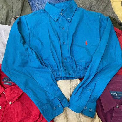 CHEMISE RALPH LAUREN CROP TOP UPCYCLÉ (X20)