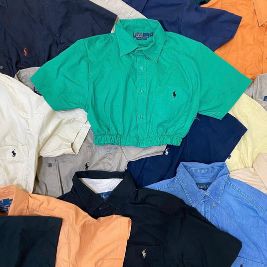 CHEMISE RALPH LAUREN CROP TOP UPCYCLÉ (X20)