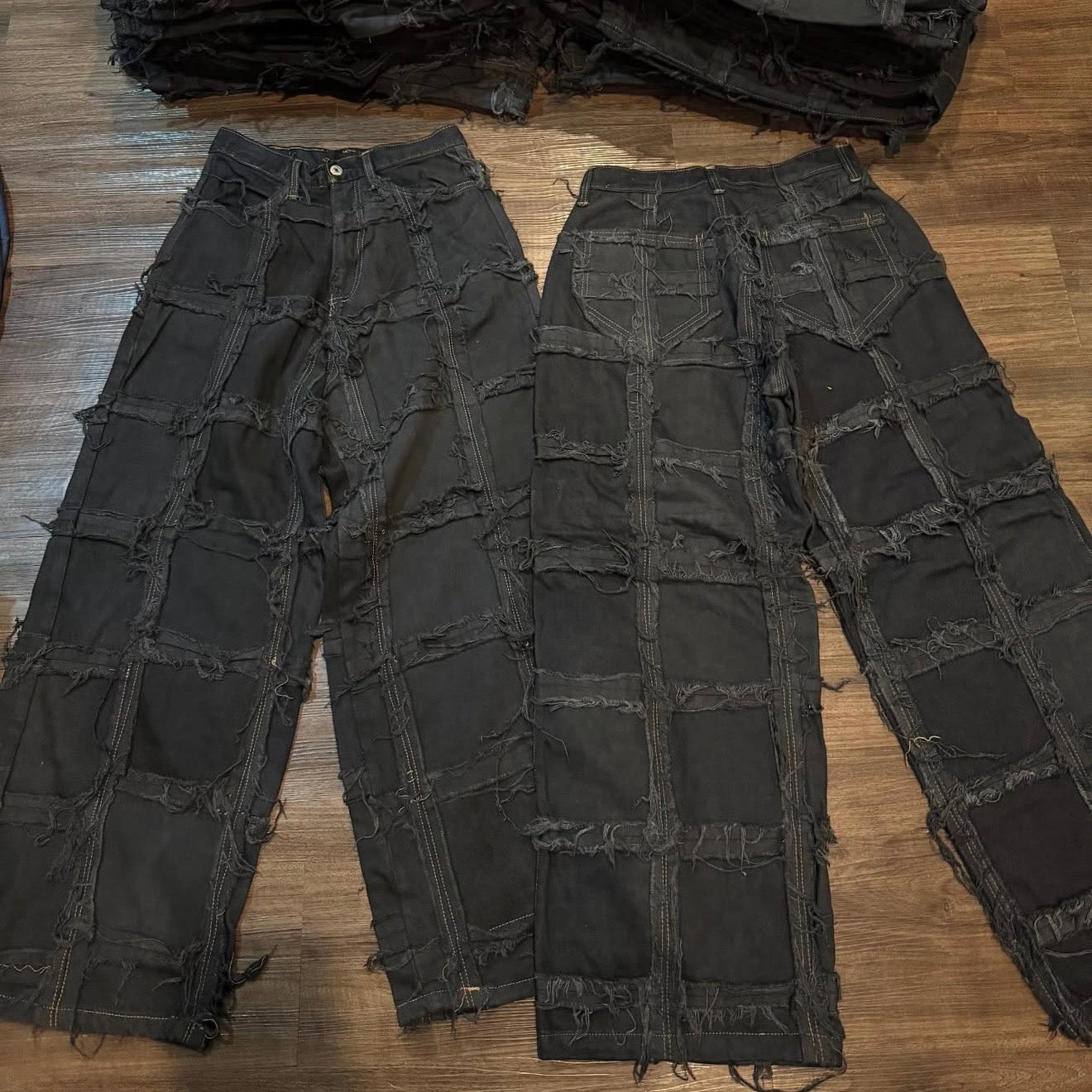 JEAN BAGGY PATCHWORK NOIR UPCYCLÉ (X20)