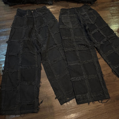 JEAN BAGGY PATCHWORK NOIR UPCYCLÉ (X20)