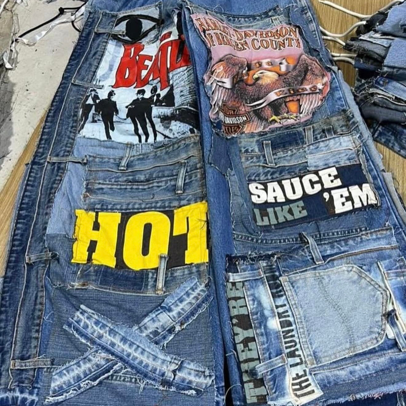 JEAN BAGGY IMPRIMÉ UPCYCLÉ (X20)