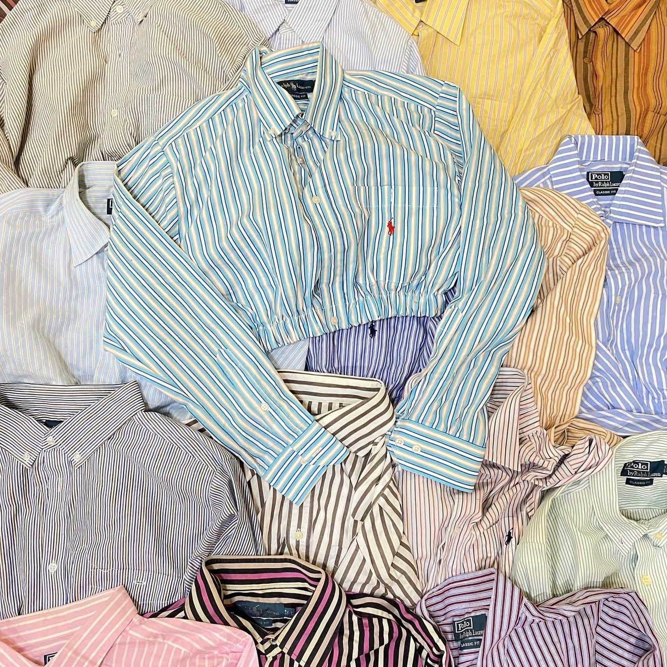 CHEMISE RALPH LAUREN CROP TOP UPCYCLÉ (X20)