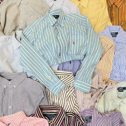 CHEMISE RALPH LAUREN CROP TOP UPCYCLÉ (X20)