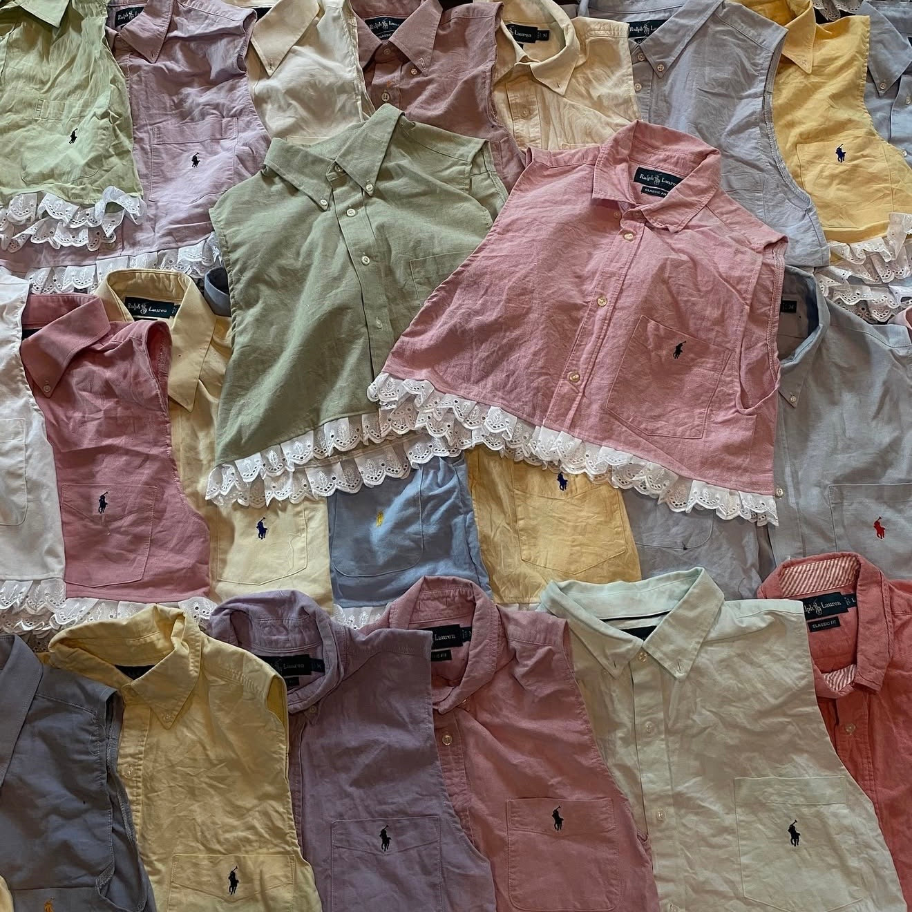 TOP CHEMISE DENTELLE RALPH LAUREN UPCYCLÉ (X20)