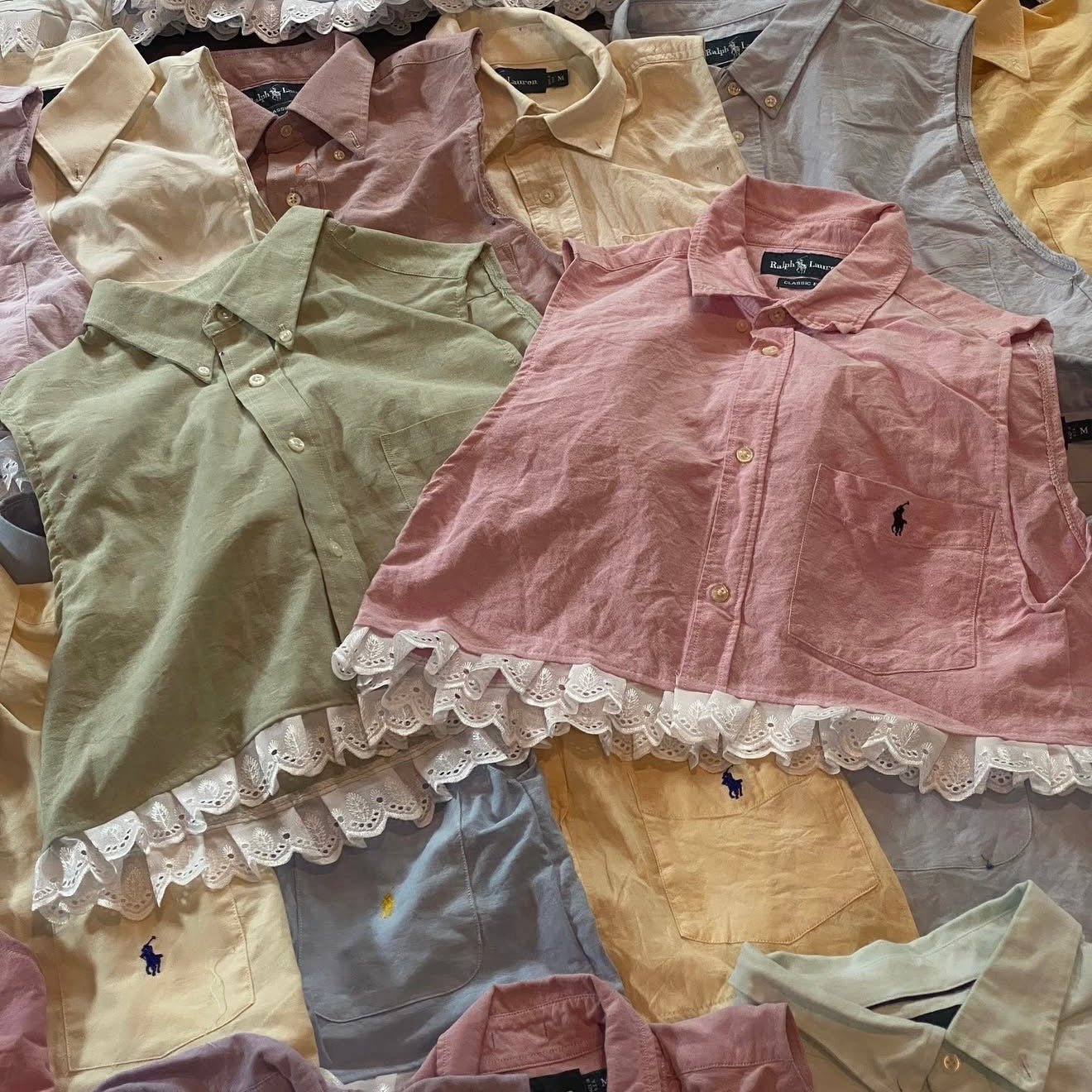 TOP CHEMISE DENTELLE RALPH LAUREN UPCYCLÉ (X20)