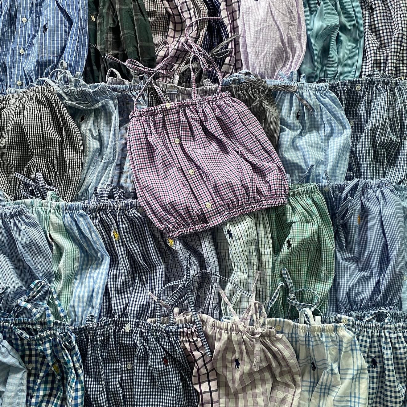 TOP FEMME RALPH LAUREN CHEMISE UPCYCLÉ (X20)