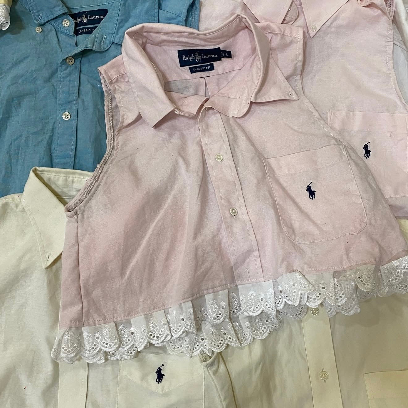 TOP CHEMISE DENTELLE RALPH LAUREN UPCYCLÉ (X20)