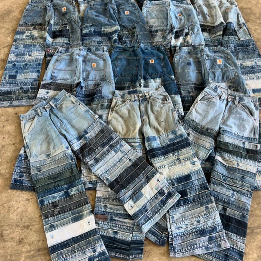 JEAN BAGGY MULTI WAIST UPCYCLÉ BLEU (X20)