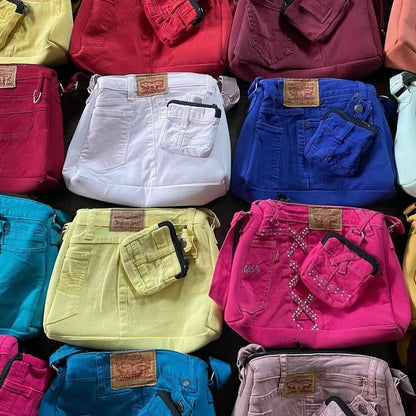 SACOCHE JEAN UPCYCLÉ LEVIS COLORÉ (X20)