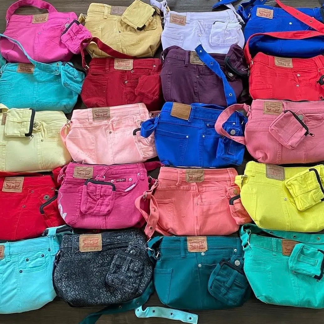 SACOCHE JEAN UPCYCLÉ LEVIS COLORÉ (X20)