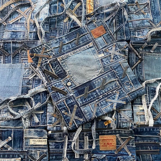 SAC TOTE BAG JEAN PATCHWORK UPCYCLÉ (X20)